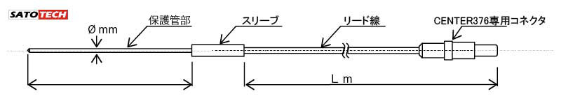 土中埋設用測温抵抗体Pt100クラスA (温度計CENTER376用)の図面