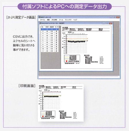 付属ソフトによるPCへの測定データ出力