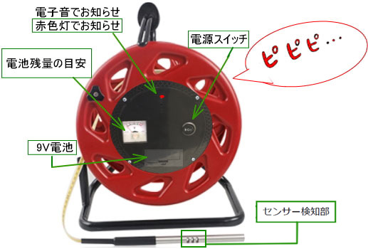 ロープ式水位計 HJ-WLR30(水面検出用)