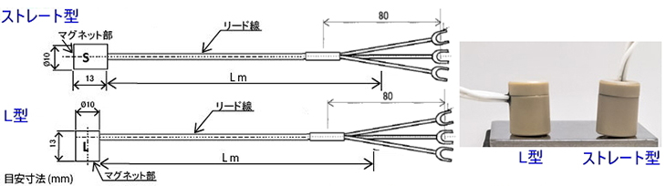 測温抵抗体L型マグネットヘッド表面温度センサー【Jセンサ】図面