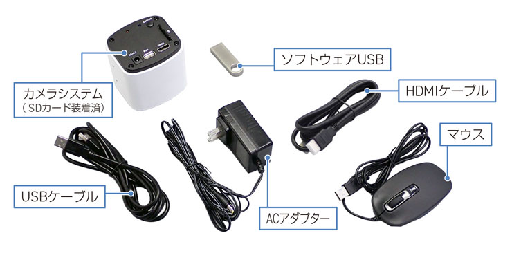 顕微鏡デジタルカメラTC-1000のセット