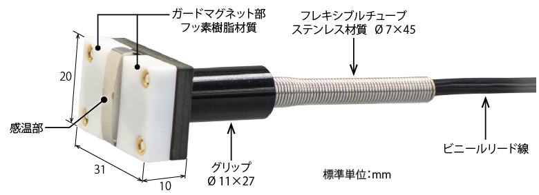 マグネット式測温抵抗体温度センサーPt100ヘッド部