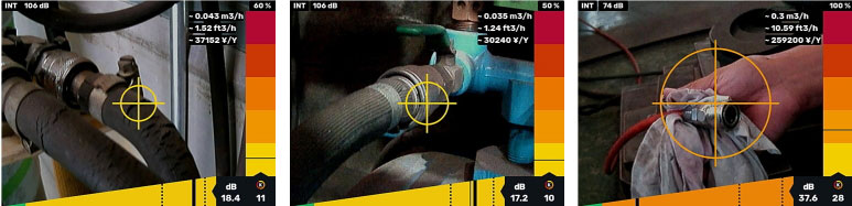 圧縮空気漏れ箇所をピンポイントで検出する超音波カメラ リークディテクターMJ-LKS-V2XT