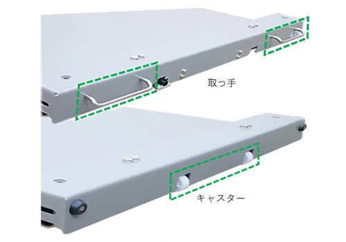 取っ手とキャスター