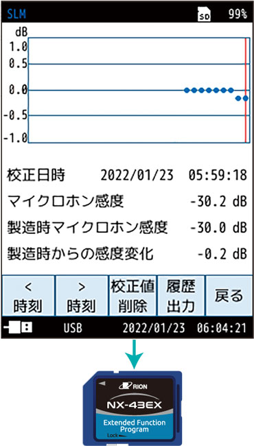 校正履歴画面