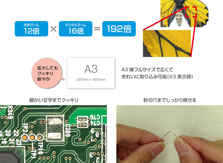 4K高画質 & 最大192倍ズームで細部に迫る
